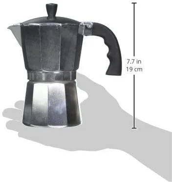SIXAQUAE Greca Moka - Máquina de café expreso para estufa de inducción,  encimera de vidrio y acero inoxidable, cafetera italiana clásica, 8.1 fl oz  (6